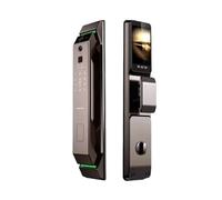 Serrure Connectée, Serrure de Porte Intelligente électronique Automatique, Reconnaissance e 3D, Empreintes digitales, Mot de Passe sans clé, caméra WiFi, Carte RFID, Serrure de Maison(Brown 6068-30)