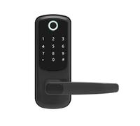 Serrure Connectée, Serrure de Porte Intelligente électronique, avec Empreinte biométrique, Mot de Passe, Carte Intelligente, déverrouillage par clé, Chargeur d'urgence USB(Zwart)