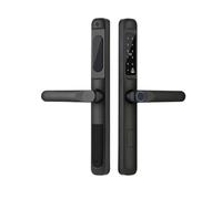 serrure connectée Serrure intelligente à empreintes digitales for portes coulissantes, serrure électronique fine, contrôle par application Tuya, Installation facile digitale(Silver)