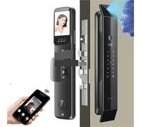 Serrure Connectée, Serrure intelligente à reconnaissance e 3D, ouverture de porte sans contact, serrure automatique avec caméra, sonnette vidéo WiFi, contrôle par application(24 240Mortise)