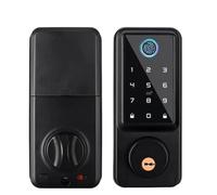Serrure Connectée, Serrure Intelligente biométrique à Empreintes digitales, Application, télécommande, Carte de Mot de Passe, verrou électronique Automatique à pêne Dormant(Silver)