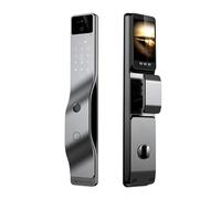 Serrure connectée Serrure intelligente biométrique numérique à reconnaissance faciale, sonnette vidéo sans clé for porte d'entrée, for la maison et le bureau