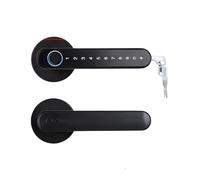 Serrure connectée,Smart Lock La Poignée De Porte Intellinte Biométrique À Empreintes Digitales Verrouille L'application Numérique Électrique avec Mot De Passe for La Maison(3200BLACK)