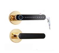 Serrure connectée,Smart Lock La Poignée De Porte Intellinte Biométrique À Empreintes Digitales Verrouille L'application Numérique Électrique avec Mot De Passe for La Maison(3200GOLD)