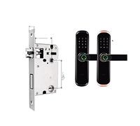 Serrure connectée,Smart Lock Serrure de Porte sans Fil Tuya poignée d'empreintes digitales biométrique Serrure Intelligente étanche avec Code de Carte-clé de sécurité(22-170(5050),Zwart)