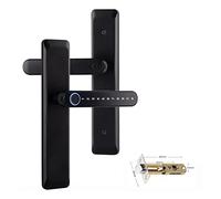 Serrure connectée,Smart Lock Serrure électronique numérique Tuya serrures d'empreintes digitales biométriques intelligentes Serrure de Porte d'entrée sans clé for Maison Bureau à Domicile(T1black)