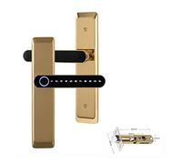 Serrure connectée,Smart Lock Serrure électronique numérique Tuya serrures d'empreintes digitales biométriques intelligentes Serrure de Porte d'entrée sans clé for Maison Bureau à Domicile(T1gold)