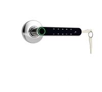 Serrure connectée,Smart Lock Serrure Intelligente Serrure de Porte biométrique à Empreintes digitales Serrure à poignée Intelligente Batterie Rechargeable Antivol App Pas de Fil(Silver Lock)