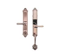 Serrure connectée,Smart Lock Serrure Semi-Automatique d'empreintes digitales Mot de Passe électronique antivol Serrure de Porte de Villa poignée coulissante Chinoise de Luxe