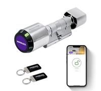 Serrure Connectée WAFERLOCK C760 - Cylindre Sans Clé avec App, Bluetooth, RFID & PIN | IP68, Résistante au Feu | Certifiée EN15684 | 45/45-60 mm (90-105 mm) | Nickel