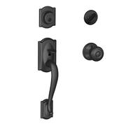 Serrure cylindre simple Camelot et bouton g orgien SCHLAGE Lock Company, noir mat (F60 CAM 622 GEO)