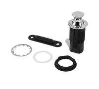 Serrure d'armoire à Pousser pour Ouvrir, Serrure à Tiroir Ronde Intégrée pour Armoires, Loquet à Pousser en Alliage de Zinc ABS, Serrure de Placard pour Meubles (Chrome)