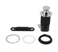 Serrure d'armoire en alliage de zinc ABS sécurisée ronde à pousser pour ouvrir pour tiroir de fichiers, armoire, boîte aux lettres, meubles de camping-car, élégant, durable, (Chrome)