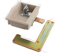 Serrure d'armoire robuste avec poignée en ABS et crochet en alliage de zinc, boucle de verrouillage sécurisée pour armoires en bois et métal, ouverture à gauche, beige, 5,4 x 7,4 cm (P)