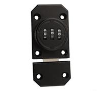 Serrure d'armoire sans clé en alliage de zinc à combinaison à 3 chiffres pour casier, placard, refroidisseur de vin avec vis incluses (noir)