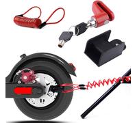 Serrure De Anti-Vol Sécurité Frein À Disque Frein Verrou De Frein Pour Xiaomi Mijia M365 Moto Roues De Vélo Avec Corde De Rappel (Rouge)