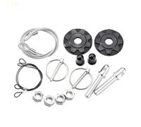 Serrure de Capot de Voiture Plaque de goupille de capot moteur en aluminium, clip de verrouillage de capot, accessoire de modification de voiture à dégagement rapide Verrou De Capot Moteur(Black)