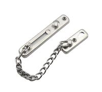 Serrure de chaîne de porte en acier inoxydable, protection de chaîne de sécurité à ressort, presse antivol, loquet poli robuste, accessoires de protection à vis(Silver)