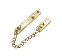 Serrure de chaîne de porte en acier inoxydable, protection de chaîne de sécurité à ressort, presse antivol, loquet poli robuste, accessoires de protection à vis(Gold)