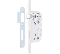 Yale Serrure à encastrer à condamnation, axe 40 mm, Coffre 135 mm - Y13R-A40/B/SC - Pêne Réversible, Têtière Bouts Ronds - Porte Salle de Bain et WC - Blanc, Gâche Incluse, Standard