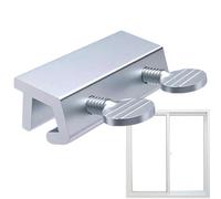 Serrure de fenêtre en verre - Butée de sécurité coulissante | Pince de sécurité à l'épreuve des , Support réglable | Limiteur compact en aluminium avec forte adhérence pour la prot