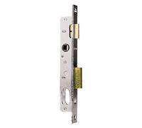 Serrure de glisser Art. 750 une refoulement à cane. Cadre Poignée mm 8. Dotée de cylindre, vis fixation cylindre, trois clés.Frontal en acier chromé.