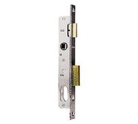 Serrure de glisser Art. 750 une refoulement à cane. Cadre Poignée mm 8. Dotée de cylindre, vis fixation cylindre, trois clés.Frontal en acier chromé.
