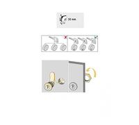 Serrure de meuble acier à encastrer HETTICH de 10 à 30 mm réversible G