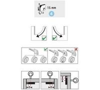 Serrure de meuble acier en applique HETTICH 15 mm réversible G