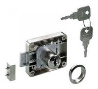 Serrure de meuble acier en applique HETTICH 40 mm réversible G