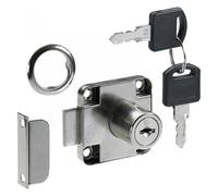 Serrure de meuble acier en applique HETTICH AXE 25 mm réversible