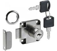 Serrure de meuble acier en applique HETTICH AXE 25 mm réversible G