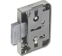 Serrure de meuble avec uropéenne - Dimensions du canon : 30 mm - Acier nickelé - Avec clés, plaque de fermeture et vis