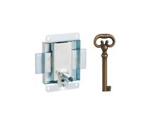 Serrure de meuble en applique pour porte d'ameublement axe 25mm 50x60mm zingué 1 clé - THIRARD