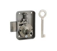 Thirard Serrure de meuble Paris droite Axe 25 mm Coffre et pêne acier 50x70 mm Gris 1 clé nickelée