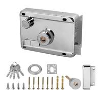Serrure de nuit complète de 5 clés, élégant loquet, serrure extérieure pour porte d'entrée, haute sécurité pour la maison ou le lieu de travail (ouvert à droite)