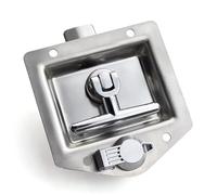 Serrure de panneau à poignée pliante en acier inoxydable de type T MS858, serrure de porte d'armoire de camion, 1 pièce(XK126-3)