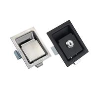 Serrure de panneau en acier inoxydable ou en fer, porte industrielle, armoire de commutation, châssis, boîte de distribution, 1 pièce(Black-no lock)