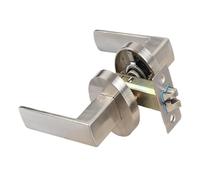 Serrure de passage à trois pôles lourde, serrure de porte sans clé, serrure d'allée coupe-feu, serrure de porte de salle de bain, hôtel, KTV, serrure de poignée(Brushed silver)