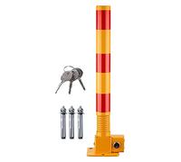 Serrure de place de Parking, Borne de verrouillage stationnement for voiture, poteau sécurité pliable et verrouillable avec ressort flexible anti-collision(Yellow,Red)