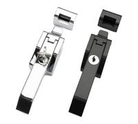 Serrure de poignée de porte, 126,5 x 33 mm, loquet de compression à levier, serrure de cuisson industrielle en alliage de zinc, fermeture sécurisée isolée pour vitrine de congélateur (noir)