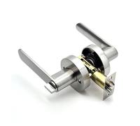 Serrure De Poignée De Porte Intérieure Avec Noyau De Serrure/loquet Serrure À Trois Barres Serrure À Poignée En Alliage D'aluminium Serrure À Poignée En Alliage D'aluminium For Pièce(Round-Silver)