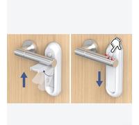 Serrure de poignée de porte portable anti-ouverture pour une sécurité accrue, dispositif de sécurité de voyage avec installation facile pour la maison et l'hôtel, blanc (1 pièce)