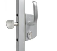 Serrure de portail coulissant - profil 60 mm - gris alu - LSKZ LOCINOX