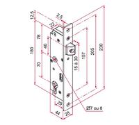 Serrure de portail GK axe 29mm à encastrer finition noir - TIRARD - GK492001
