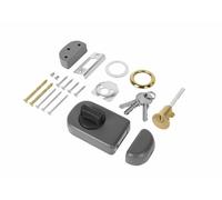 Serrure de Porte 60 mm Avec 3 Clés - Gris - Cylindre de Sécurité Supplémentaire pour Porte d'Entrée - Verrou de Boîte