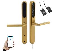 Serrure de porte à empreintes digitales, intelligente, avec poignée, serrure numérique 6 en 1 pour empreintes digitales, mot de passe, carte de glissement, Bluetooth, clé mécanique, contrôle par