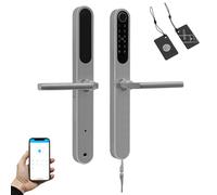 Serrure de porte à empreintes digitales, intelligente, avec poignée, serrure numérique 6 en 1 pour empreintes digitales, mot de passe, carte Swipe Card, Bluetooth, clé mécanique, contrôle par