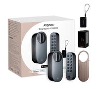 Serrure de porte, Aqara U200 Kit Serrure Intelligente avec Matter, Etanche IPX5,Accès par Key Apple Home/NFC, Auto Verrouillage Compatible Apple Home/Google Home/Alexa, Noir