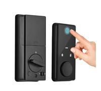 Serrure de porte BT avec 5 méthodes déverrouillage Empreinte digitale Mot passe Carte Clé mécanique et APP sans en alliage d aluminium pour portes maison bureau chambre
